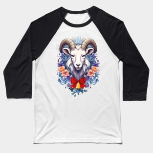 Goat in Flowers Baseball T-Shirt